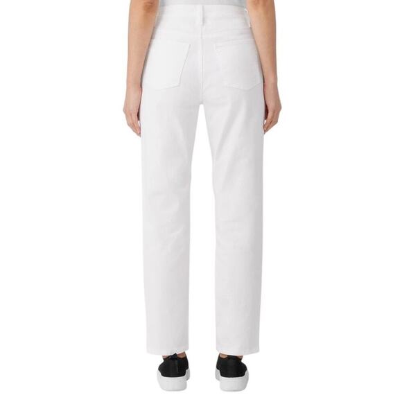 Eileen Fisher Organic Cotton Denim Slim Jean White Size 4 Minimalist Casual - Picture 2 of 11